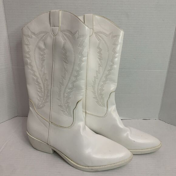 Woman’s Size 9. White Madden Girl Redford Boots Cowboy Western Festival Boho - Picture 2 of 7